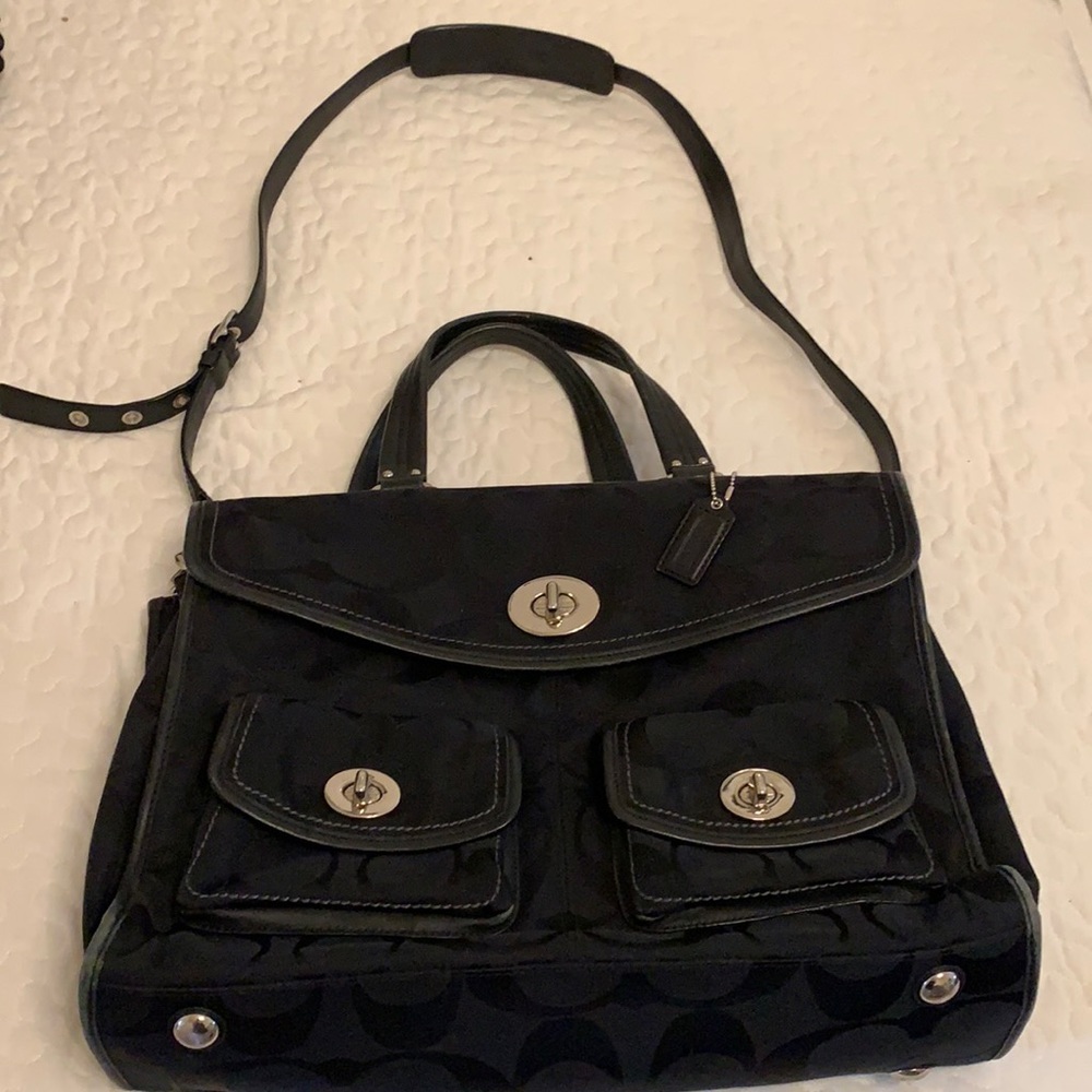 Black Coach laptop bag
